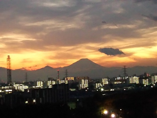 富士夕焼雲