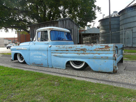 1959Chevy Apache fleetside longbed rat rod pick yup truck Patina bagged - 247autoholic blog von Skip (2)