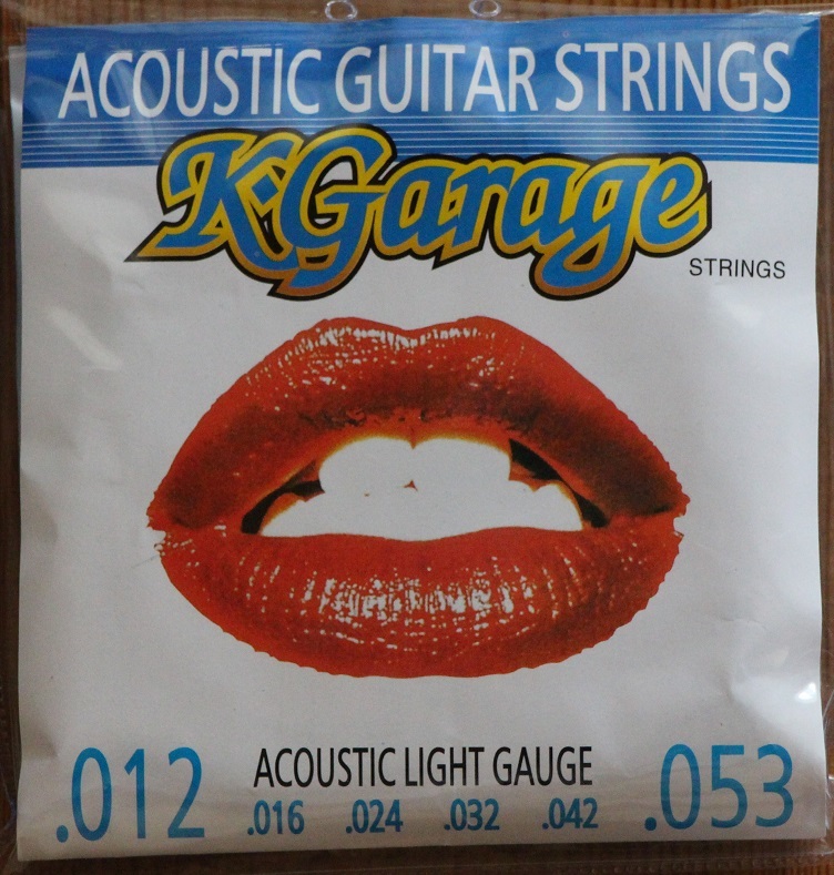 ログハウスでアコギ これまた激安アコースティックギター弦 K-GARAGE A/G 012-053