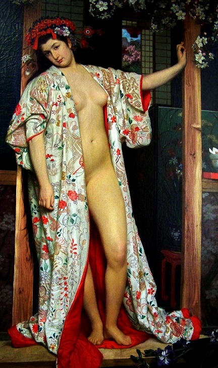 ジェームズ・ティソ『浴室のラ・ジャポネーズ』 1864年
