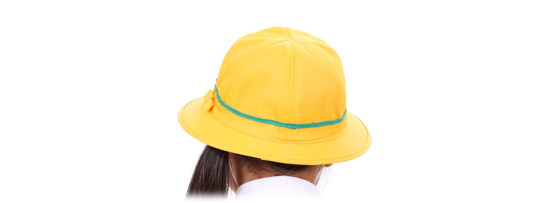 黄色通学女子帽-w1070