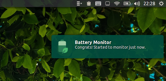 Battery Monitor Ubuntu ノートパソコン バッテリー 充電状態 通知